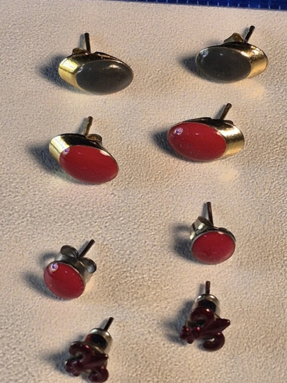 Red & Black Mismatched Earrings Like New
